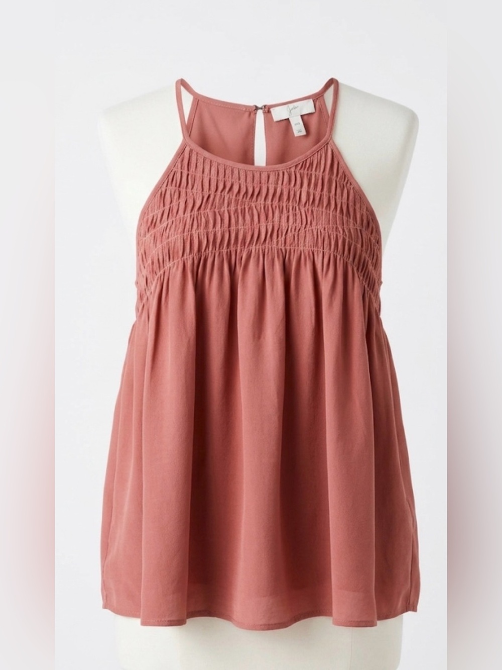Joie  100%‎ Silk Rose-Mauve Smocked Halter Camisole